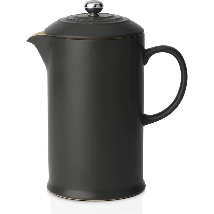 Le Creuset Kaffee-Bereiter-French Press mit Edelstahl-Presseinsatz, 800 ml, Steinzeug, Schwarz – Bild 1