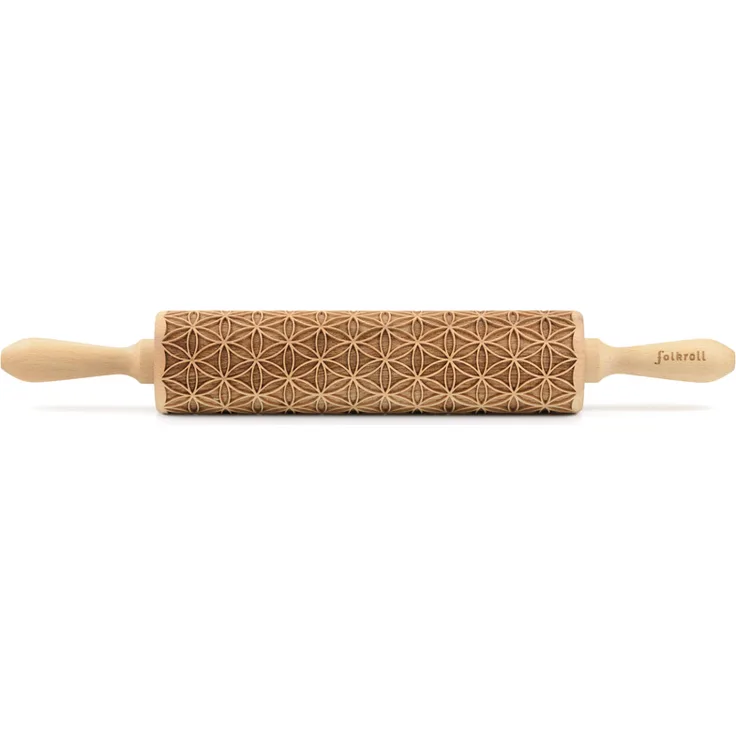 Folkroll 3D-Motiv-Teigrolle 43 cm Blume des Lebens