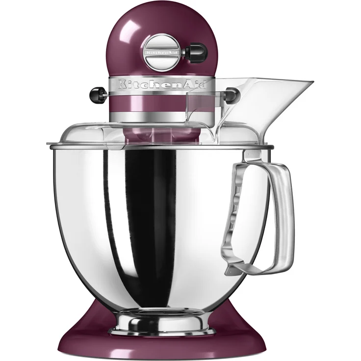 KitchenAid Artisan 5KSM175PSEBY Küchenmaschine mit Direktantrieb, 300W, 4,8 L Edelstahlschüssel, inkl. 3 L polierte Schüssel, Spritzschutz, 10 Geschwindigkeiten, holunderbeere, Serie: 5KSM175PS – Bild 3