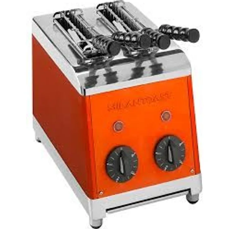 Milantoast 2-Schlitz-Sandwichtoaster mit Zangen Orange