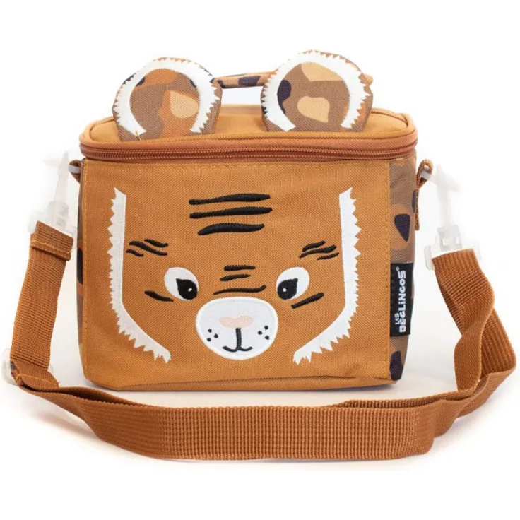 Les Deglingos Kühltasche Tiger junior 20 cm, Polyester, braun