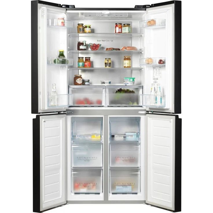 Hisense RQ563N4SF2 Side-by-Side-Kühlschrank, freistehend, schwarz, Full NoFrost, Schnellgefrieren, LED, Breite 79.4 cm, Energieklasse F – Bild 4