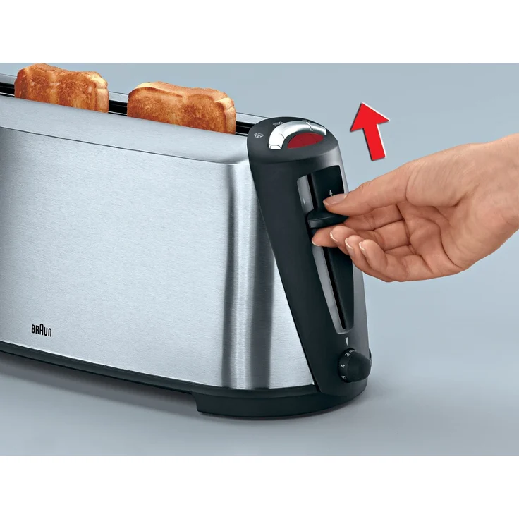 Braun Sommelier HT 600 langschlitztoaster (1000 W, Brötchenaufsatz) silber – Bild 3