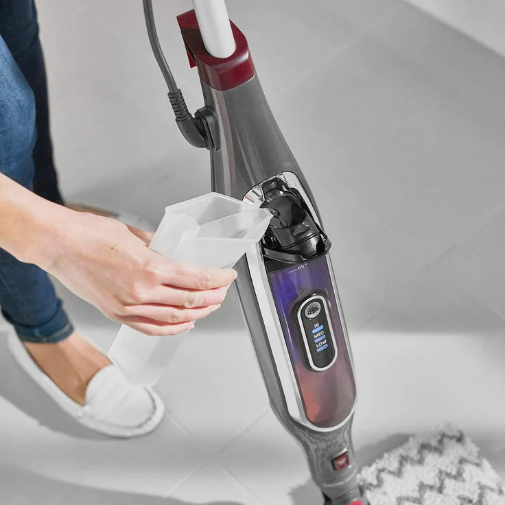 Shark S6003EU Klik n'Flip Smartronic Deluxe Dampfreiniger, mit 2 doppelseitigen Dirt-Grip Mikrofaserpads, bordeaux-stahlgrau – Bild 7