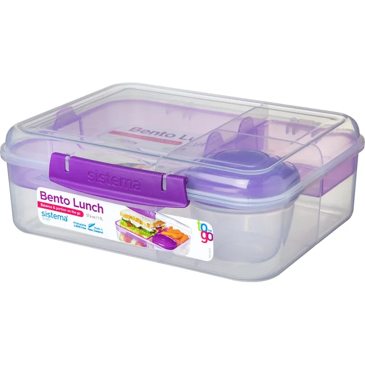 Sistema Bento Lunchbox to Go mit Fruit-Joghurt Topf, mehrfarbig, 1,65 Liter (sortiert)