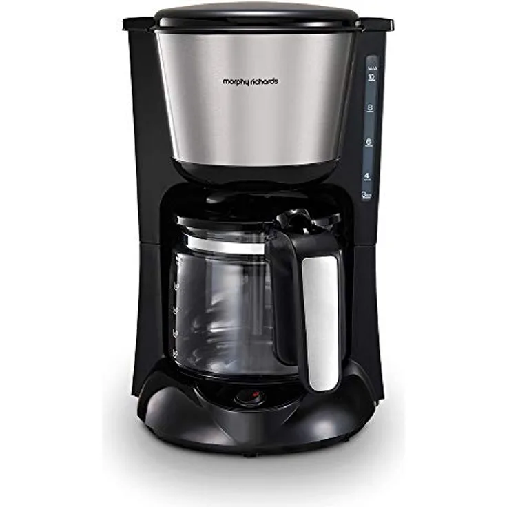Morphy Richards 162751EE Filter Kaffeemaschine mit Glaskanne, Edelstahl-gebürstet