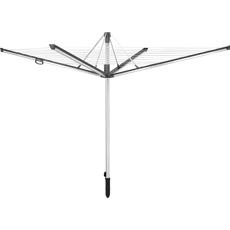 Leifheit Wäschespinne Linomatic 500 Plus, 50 m Leinenlänge, Wäscheschirm inkl. Bodenhülse, mit Leineneinzug, höhenverstellbar, anthrazit (85276) – Bild 1