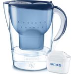 BRITA Wasserfilter Marella XL blau inkl. 1 Maxtra Plus Filterkartusche – Großer BRITA Filter zur Reduzierung von Kalk, Chlor & geschmacksstörenden Stoffen im Wasser
