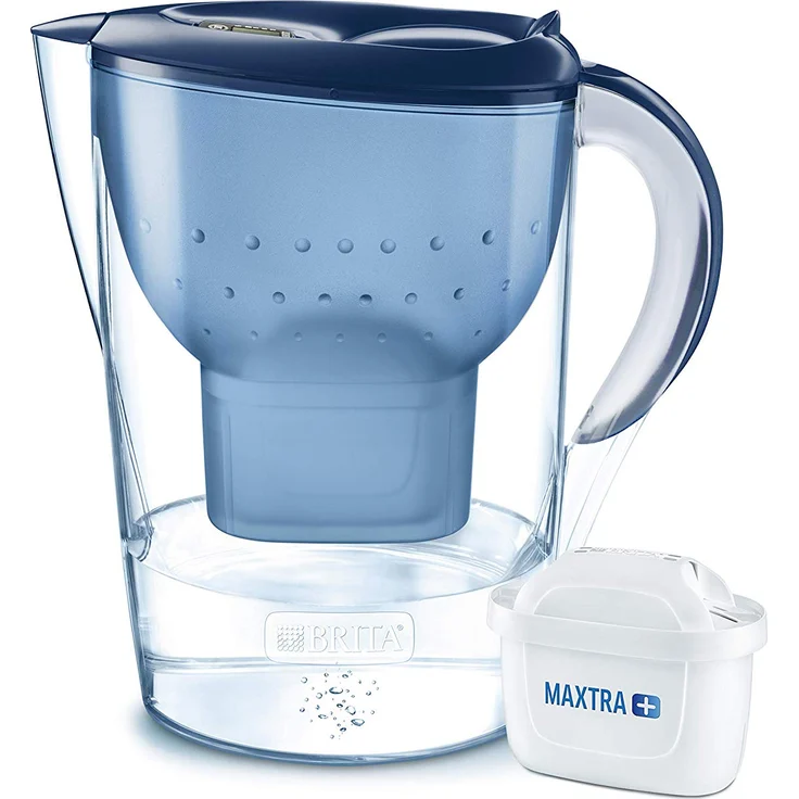 BRITA Wasserfilter Marella XL blau inkl. 1 Maxtra Plus Filterkartusche – Großer BRITA Filter zur Reduzierung von Kalk, Chlor & geschmacksstörenden Stoffen im Wasser – Bild 1