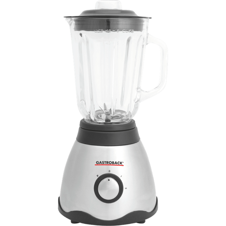 Gastroback 40999 Vital Mixer, Standmixer, Smoothiemaker, gebürstetes Edelstahlgehäuse, 1.5 L, 18-8, Schwarz, Edelstahl
