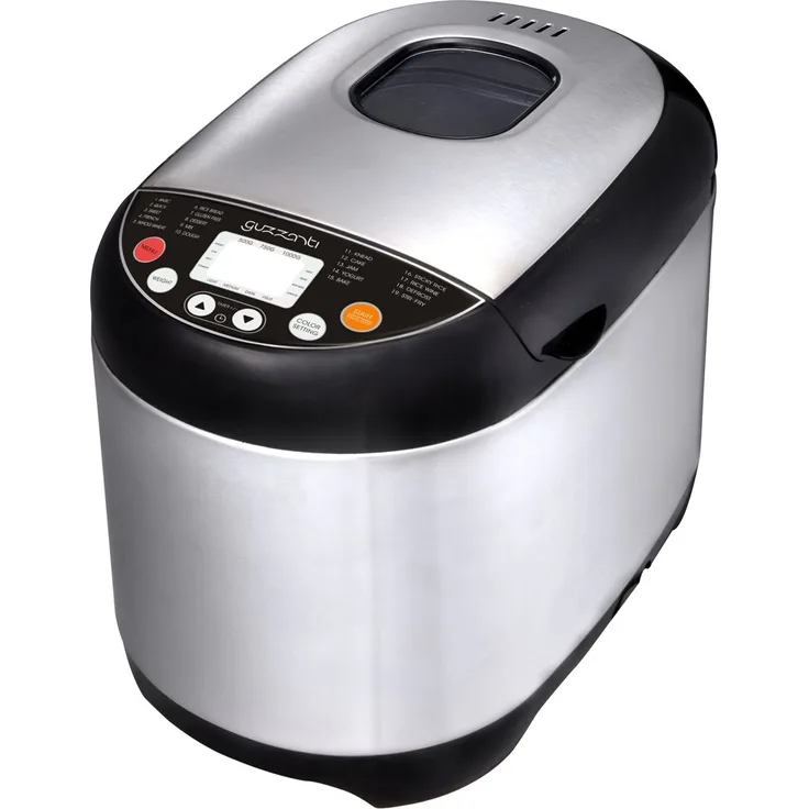 Guzzanti GZ 620 Vollautomatische Brotbackmaschine, Wählbares Fassungsvermögen, 500, 750 und 1000 g, 1 Kg, 550 W