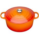 Le Creuset Signature Gusseisen-Bräter mit Deckel, Ø 18 cm, Rund, Für alle Herdarten und Induktion geeignet, Volumen: 1,8 l, Ofenrot