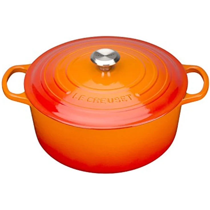 Le Creuset Signature Gusseisen-Bräter mit Deckel, Ø 18 cm, Rund, Für alle Herdarten und Induktion geeignet, Volumen: 1,8 l, Ofenrot – Bild 1