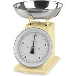 GOURMETmaxx Küchenwaage analog Retro in Vanille, 5kg Tragkraft, mit Edelstahlelementen