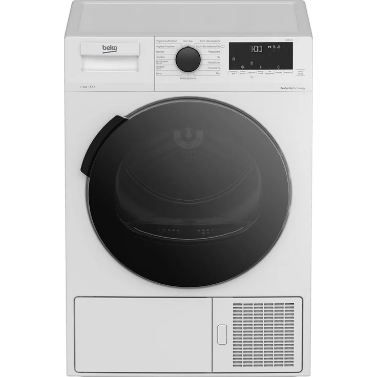 Beko DHC946GX, Wärmepumpentrockner, A++, Fassungsvermögen 9 kg, Einbaugerät, Breite 59,7 cm, OptiSense, Farbe weiß – Bild 2
