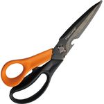 Fiskars Mehrzweckschere mit trennbaren Klingen, Inklusive Schutzhülle mit Scheren-Schärfer, Länge 23 cm, Titaniumbeschichtung, Rostfreier Stahl-Klinge-Kunststoff-Griffe, Schwarz-Orange, Cuts + More, 1000809