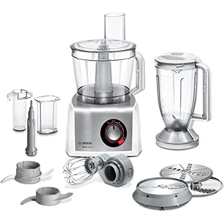 Bosch MC812S814 MultiTalent Kompakt-Küchenmaschine, Edelstahl gebürstet, XXL Rührschüssel 3.9 L, 1250 W, weiß – Bild 1