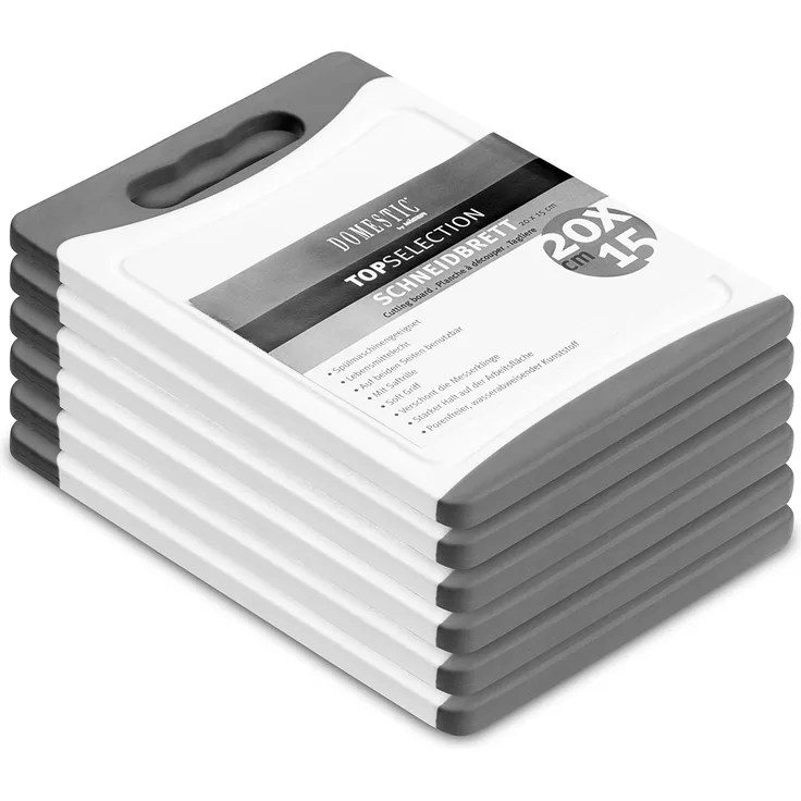 Mäser, Serie Telesto II+III, Schneidebrett Set 6-teilig, 20 x 15 cm, wasserabweisender Kunststoff, Silber