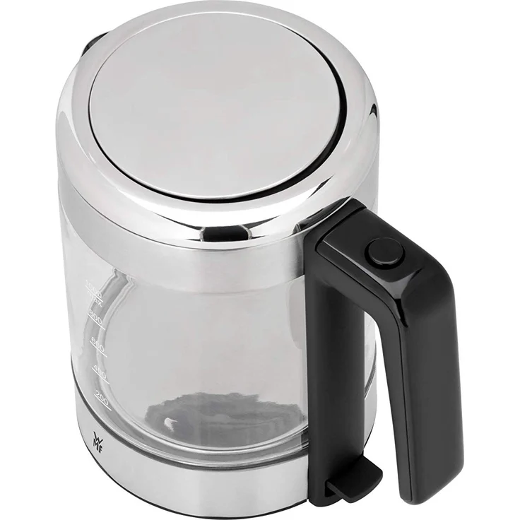 WMF Küchenminis Glas-Wasserkocher (1900 Watt, 1,0 l, kabellos, Wasserstandanzeige, Kalk-Wasserfilter, Kochstoppautomatik) cromargan matt – Bild 2