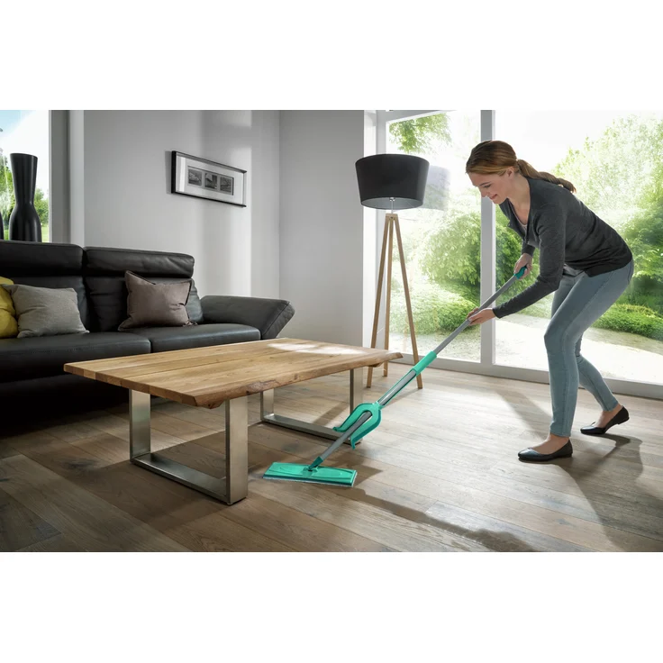Leifheit Bodenwischer Picobello M micro duo Telescope mit Auspressmechanik, Schrubber mit Wischpad micro duo, kompakter Wischer mit 33 cm Wischbreite, Bodenreiniger für Fliesen und Laminat – Bild 10