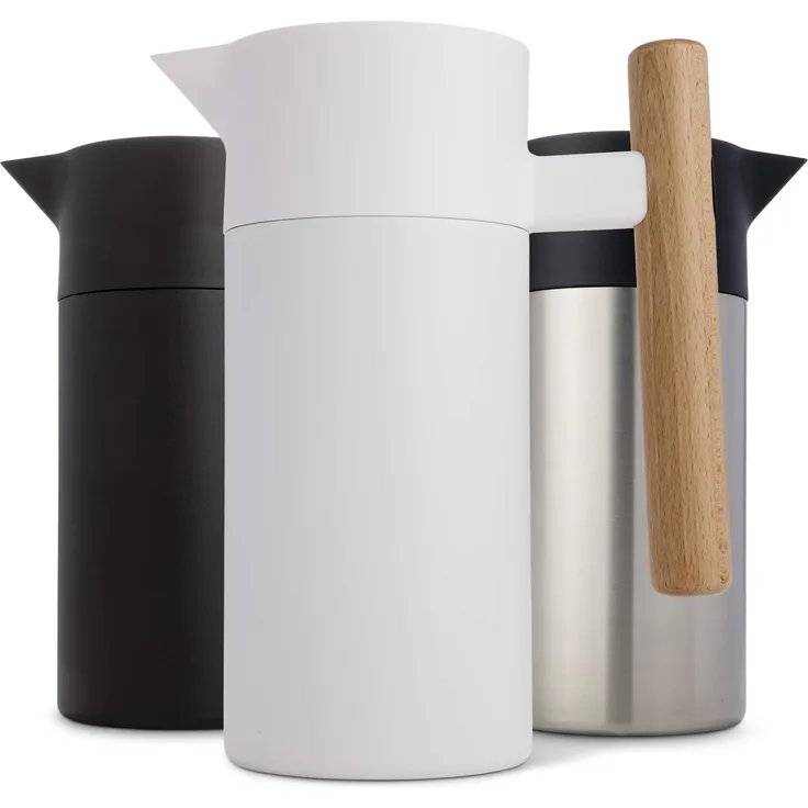 Thermo-Kaffeekaraffe aus Edelstahl, doppelwandig, vakuumisoliert, Thermo- und Getränkekanne, kompakt, Reisegröße, für Tee, Infused Drinks und Wasser ? 140 ml, Weiß