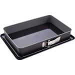 Dr. Oetker Rechteck-Springform mit le-Boden 38 x 25 cm mit Servierboden, eckiges Kuchenblech, für große Blechkuchen, Serie Back-Idee Kreativ, Menge: 1 Stück