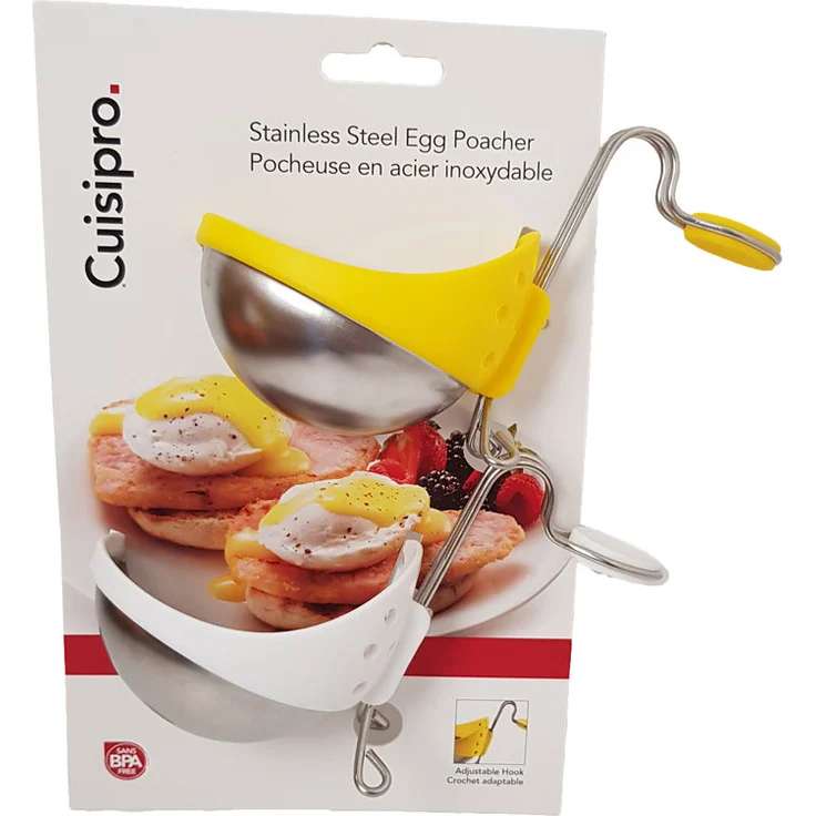 Cuisipro Edelstahl-Eier-Pochierer - gelb-weiß, 2er Set
