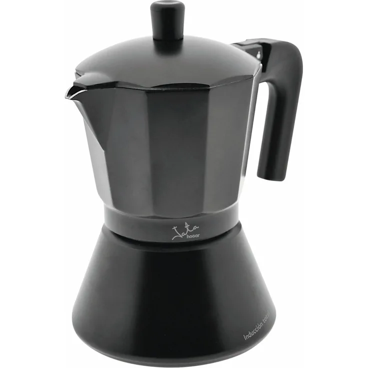 Jata Hogar Full Induction Espressokocher, Aluminium, schwarz, 14.5 x 12 x 20.3 cm
