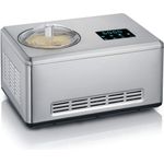 Severin EZ 7406 2-in-1 Eismaschine mit Joghurtfunktion, Eismaschine mit Joghurtfunktion, 180W, inkl. 2 Eisbehälter je 2-Liter,Rezeptbuch, Digitaler Timer, Deckelöffnung, silber