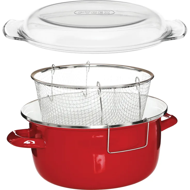 Premier Housewares 102114 Deep Fryer Fritteuse, le, 5 liters, rot