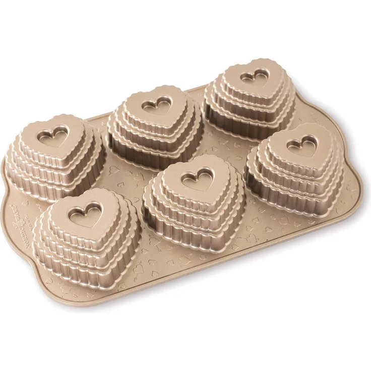 Nordic Ware 3D-Muffinform Herz - Kranz - gestuft für romantische Leckereien