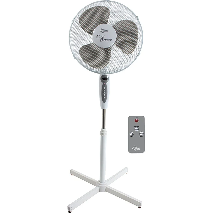Ventilator mit Fernbedienung, Timer | Stand Standventilator CoolBreeze 4000 | Leise 40 cm Durchmesser, 50 Watt | Fan Windmaschine Weiss | für Bett, Schlafzimmer, Büro, Wohnung, Terrasse | von SUNTEC – Bild 1