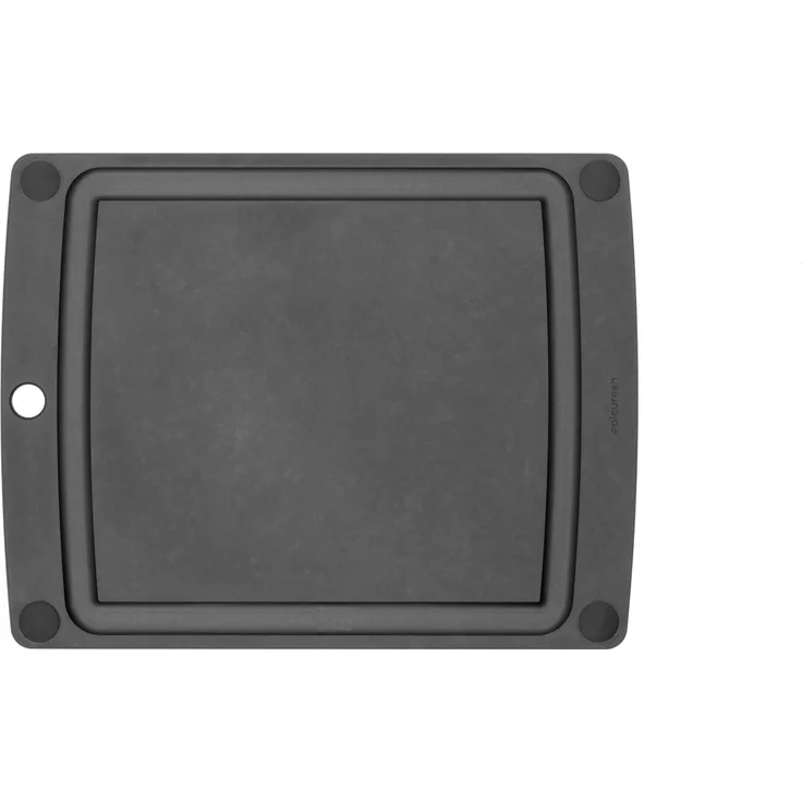 Epicurean 505-120902003 All-in-One Schneidebrett mit rutschfesten Füßen, 29,2 x 22,9 cm, Schiefer-Schwarz