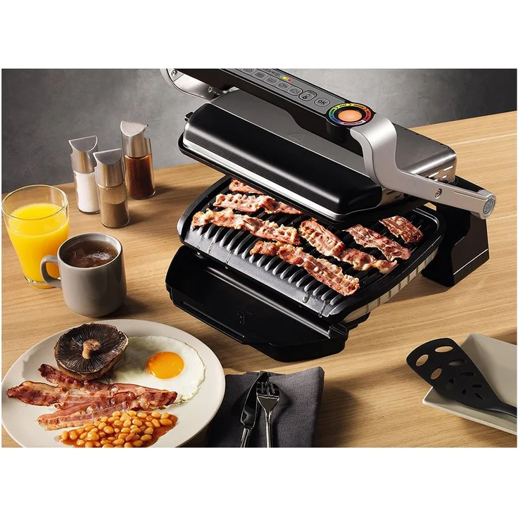Tefal GC712D OptiGrill+ Kontaktgrill, 2000 Watt, 6 voreingestellte Grillprogramme, 30 cm x 20 cm Grillplatte, 4 Temperaturstufen, herausnehmbare Platte, antihaftbeschichtet, silber – Bild 8