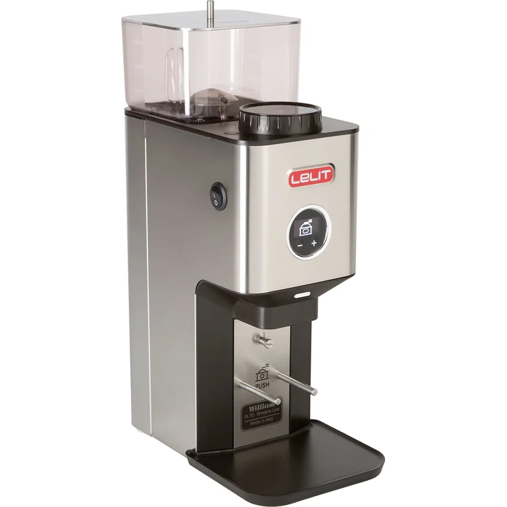 Lelit William PL72 Semi-professionelle Kaffeemühle-Edelstahl-Gehäuse-Mikro Mahlens und LCC Display für Regulierung der Mahldauer, Stainless Steel, stahl – Bild 1