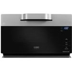 Caso IMCG25 3in1 Design Mikrowelle mit Grill und Heißluft, Invertertechnologie im WAVE Design, Standgerät, Backofen-Funktion, schwarz, edelstahl