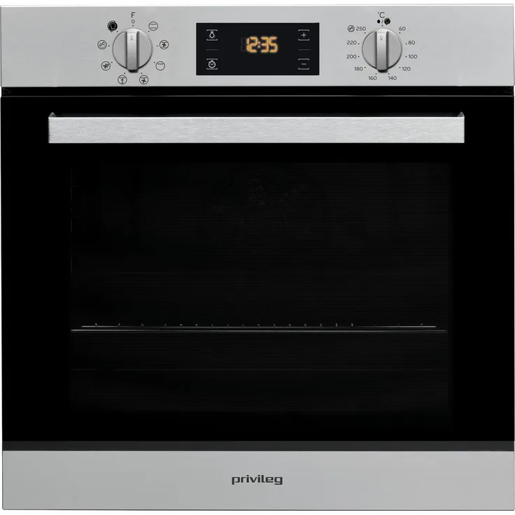 Privileg PBWR6 OH5F IN Einbaugerät-Backofen - A - 71 L - Hydrolyse-Reinigungsfunktion - Multifunktions-Umluftbackofen mit 7 Funktionen - Edelstahl - Turn&Cook - Click&Clean