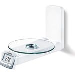 Beurer KS 52 Design-Wandküchenwaage, klappbare Küchenwaage zur Montage an der Wand, platzsparend und jederzeit griffbereit