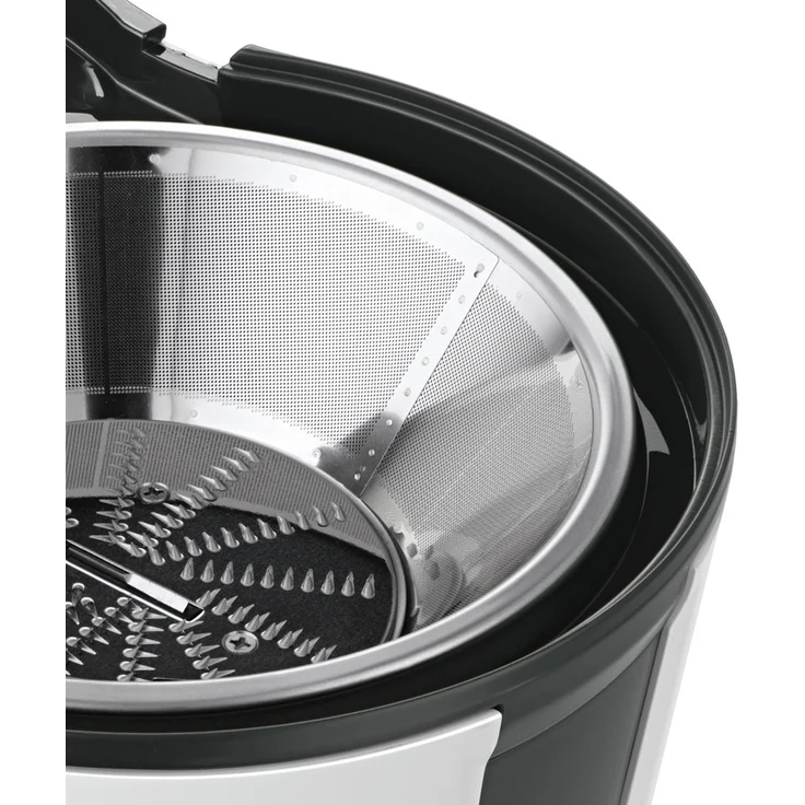 Bosch MES25A0 Entsafter VitaJuice 2 700 W, XL-Einfüllschacht, Edelstahl-Microfilter-Sieb, Ausgießer mit DripStop, weiß - anthrazit – Bild 6