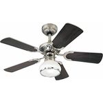 Westinghouse Lighting Deckenventilator, E27, Ausführung in dunklem Zinn|Chrom mit Wendeflügeln in Wengue|Weiß