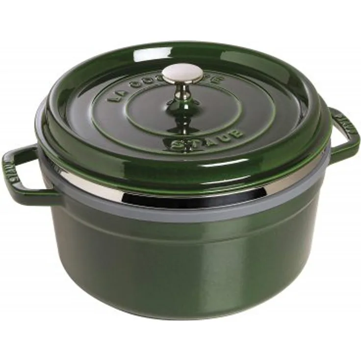 STAUB Gusseisen Bräter-Cocotte, mit Dämpfeinsatz, rund 26 cm, 5,2 L, basilikum - grün