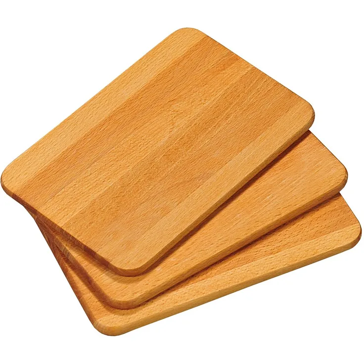 Kesper Frühstücksbrett 3er Set aus Buche, braun, 23 x 15 x 1 cm
