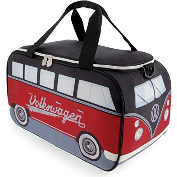 Brisa VW Collection Volkswagen Bulli Bus T1 Kühltasche 25 Liter Motiv, schwarz, rot