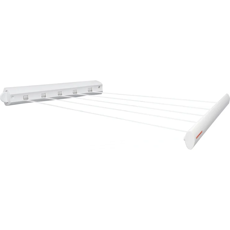 Leifheit Wandtrockner Rollfix 210 Longline, 21m Wäscheleine für 2 Waschmaschinenladungen, ausziehbarer Wäscheständer, platzsparender Trockner, Wäschereck mit Wandmontage, Wäschetrockner für die Wand, – Bild 5