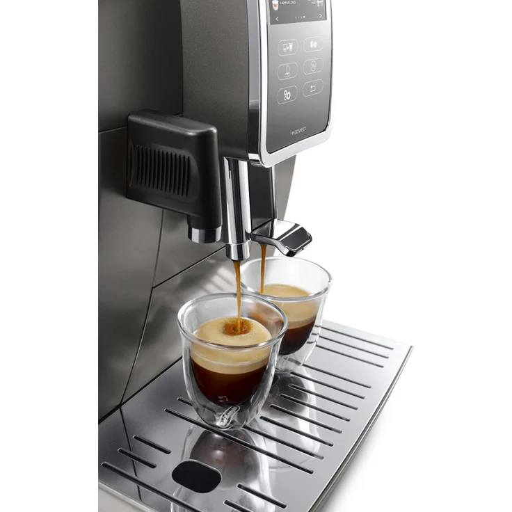 De'Longhi Dinamica Plus ECAM 370.95.T Kaffeevollautomat mit Milchsystem und integriertem Mahlwerk, Cappuccino und Espresso auf Knopfdruck, 3,5 Zoll TFT Touchscreen Farbdisplay und App-Steuerung, titan – Bild 3