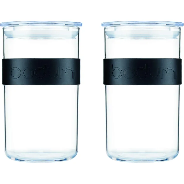 Bodum PRESSO Vorratsgläser, Plastik, Schwarz, 1 l