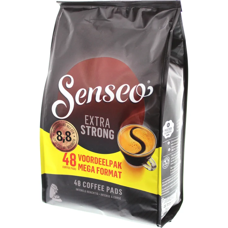 Senseo Kaffeepads Extra Strong / Extra Kräftig, Intensiver und Vollmundiger Geschmack, Kaffee für Kaffeepadmaschinen, 48 Pads