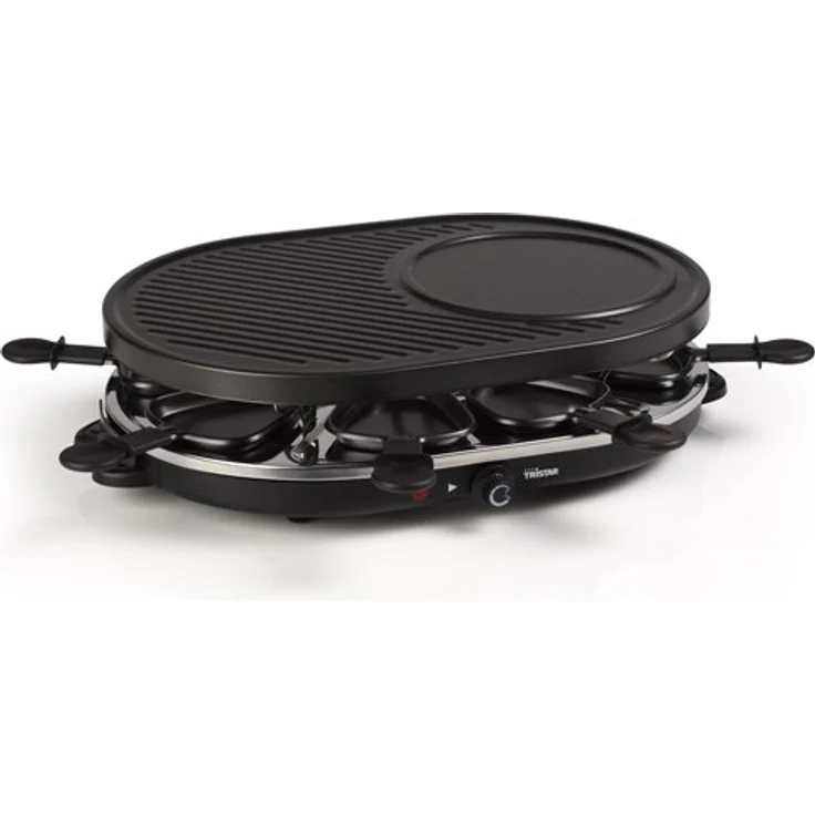 Tristar Raclette für bis zu acht Personen ? Grillplatte mit Crêpe-Forme und 8 Pfännchen, RA-2996 – Bild 4
