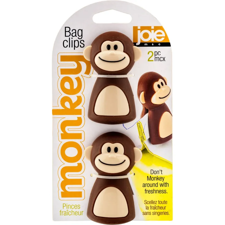 Joie 77729 Tütenclips Affe, Plastik, Braun-beige