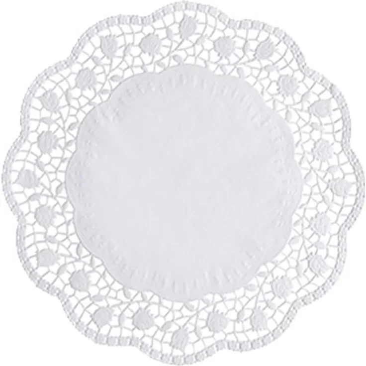 100 Tortenspitzen rund Ø 28 cm weiss